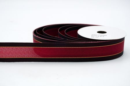 Red and Black Two Tone Satin and Gold Lining Ribbon_K1773-273